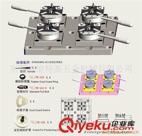 定位精密夹具/机床夹具 精密定位夹具-手动定位座-CNC用1出2手动定位卡盘 HKCT