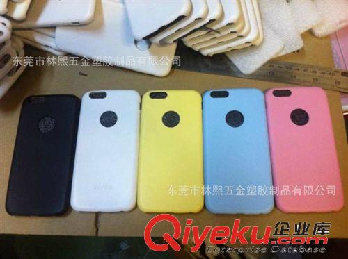 Iphone 蘋果6PC帶圓孔素材 iPhone6漏蘋果標(biāo)手機殼 iPhone6圓孔單底殼