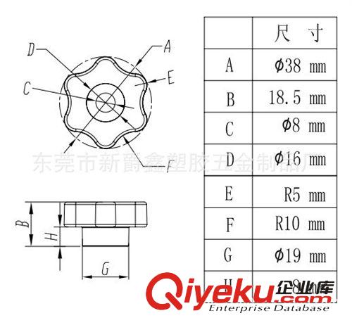 六角旋鈕 供應m8梅花塑膠旋鈕 塑料旋鈕 六角通孔旋鈕 緊固旋鈕原始圖片2