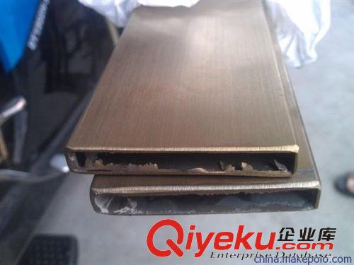  不銹鋼裝飾（鍍色） 現(xiàn)貨201發(fā)紋玫瑰金不銹鋼扁管 20*80mm規(guī)格 廠家直銷