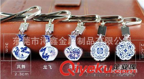 青花餈系列 青花瓷吊墜書簽 中國風(fēng)復(fù)古金屬古典創(chuàng)意書簽禮物可雙面定制logo