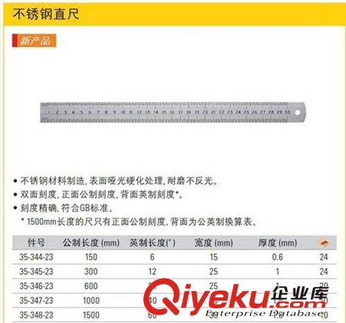 卡尺、標尺、卷尺 zp史丹利不銹鋼直尺35-344-23/345/346/347/348 150~1500mm