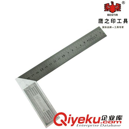 測量裝潢|儀器儀表 批發(fā)鷹之印鋁合金座不銹鋼角尺 L型直角尺 200-500MM原始圖片2