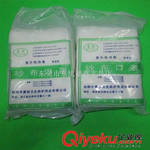 勞保用品 紗口罩批發(fā) 康裕防塵加厚紗布口罩 1000個廣東包郵原始圖片2