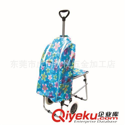 伸縮桿帶凳購(gòu)物車(chē) 廠家直銷(xiāo)拉桿行李車(chē)【折疊、帶凳】