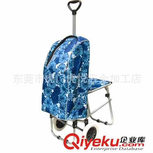 伸縮桿帶凳購物車 廠家直銷 購物手拉車 【可伸縮折疊帶凳】原始圖片3