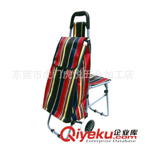 簡易帶凳購物車 專業(yè)供應(yīng)爬梯手拉車【牛津布拼色面料】