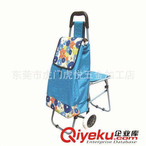 簡易帶凳購物車 專業(yè)供應(yīng)爬梯手拉車【牛津布拼色面料】