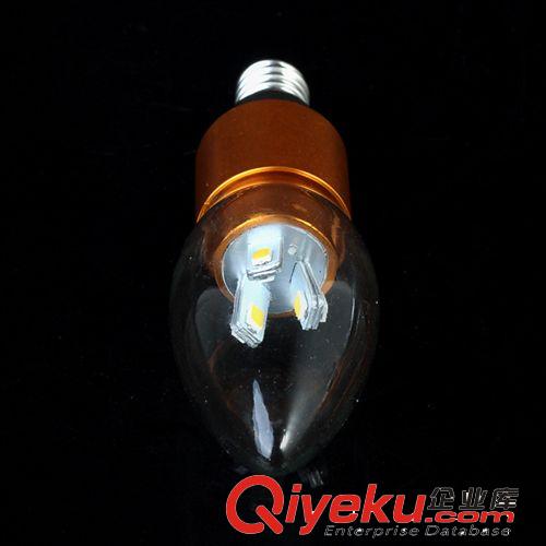蠟燭燈系列 廠家直銷LED蠟燭燈泡 360度發(fā)光5630貼片拉尾燈泡 E14螺口3W節(jié)能原始圖片3