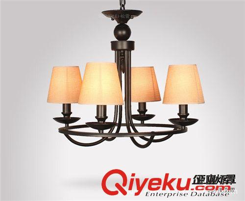 現代吊燈 美式吊燈餐廳燈臥室客廳燈歐式燈鄉村田園鐵藝仿銅燈具簡歐復古原始圖片2