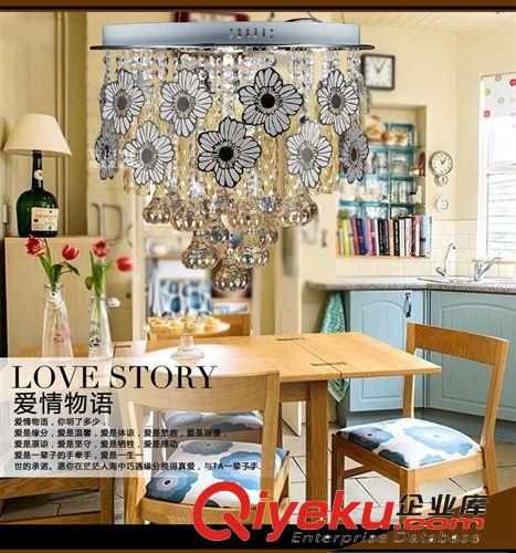餐廳燈 批發圓形水晶燈客廳燈具大氣餐廳燈led水晶吊燈臥室燈溫馨浪漫原始圖片3