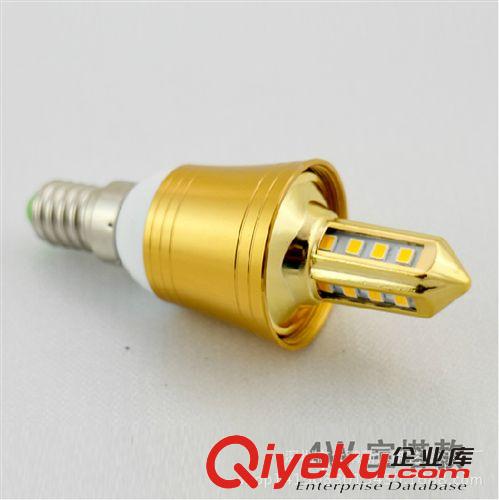 LED光源 廠家批發新款土豪金寶塔形E14螺口超亮led尖泡水晶頂吊燈燈泡
