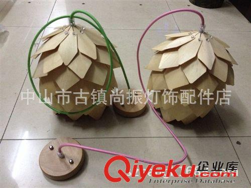 吊燈組件 歐式創意吧臺簡約餐廳燈日式臥室復古美式單頭木頭吊燈原始圖片3