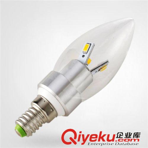 LED蠟燭燈 led3w蠟燭燈球泡燈led三叉拉尾尖泡 水晶燈光源白光暖光金色銀色