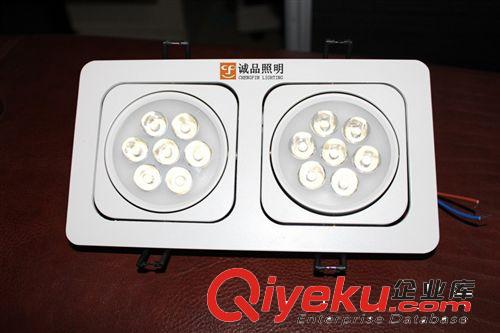 LED射燈 LED6W10W14W天花格柵斗膽射燈黑白色雙頭燈360度旋轉10*20嵌入式原始圖片2