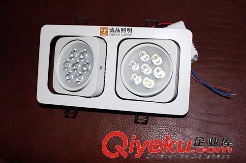 LED射燈 LED6W10W14W天花格柵斗膽射燈黑白色雙頭燈360度旋轉10*20嵌入式原始圖片3