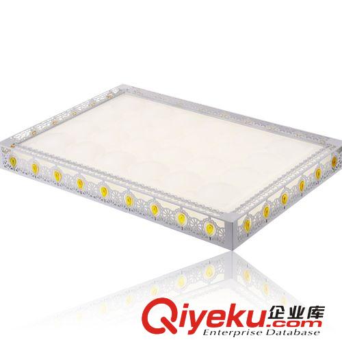 LED吸頂燈 簡約現代現貨LED長方形吸頂燈客廳燈臥室燈飾燈具玉墜原始圖片3