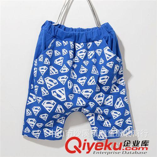 2014夏季套裝 2014新品夏季韓版童裝批發(fā)品牌兒童服飾男孩女孩超人兩件套裝6861原始圖片2