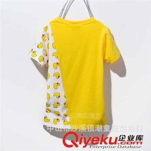 2014夏季短袖 2014新品夏季韓版童裝批發品牌服裝兒童男孩女孩鴨子短袖T恤M034原始圖片3