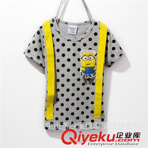 2014夏季短袖 2014新品夏季韓版童裝批發品牌兒童服飾 男孩女孩小黃豆短袖 6879原始圖片2