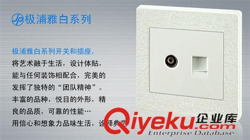 極浦祥云開關插座 極浦電工開關插座  電視+電腦插座 祥云圖案 廠家直銷zptj