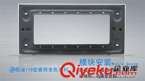 極浦118皮紋金開關(guān)插座 {qmfq}118型三位面板開關(guān)插座 誠招全國代理商超值推薦廠家直銷原始圖片3