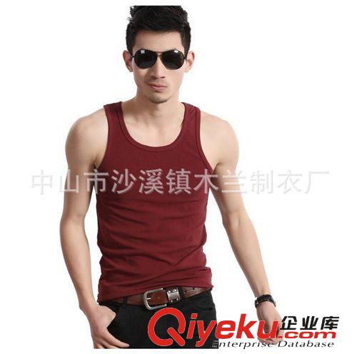 小背心，吊帶衫 個性男士緊身汗背心 男款彈力運動圓領砍袖背心承接外貿訂單原始圖片2