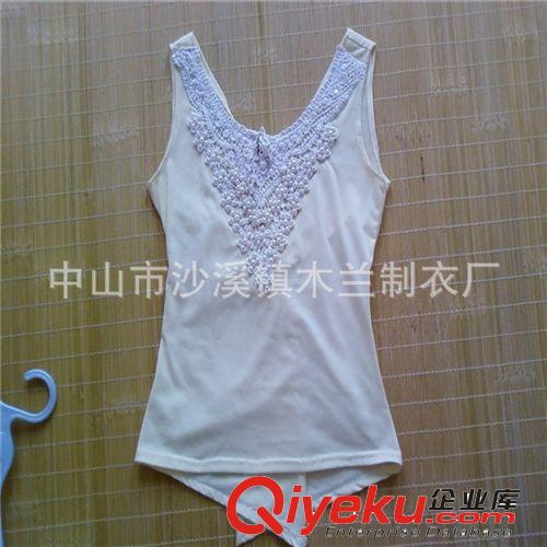 小背心，吊帶衫 小背心燙珠繡花吊帶衫 承接外貿訂單FOB來樣來料加工
