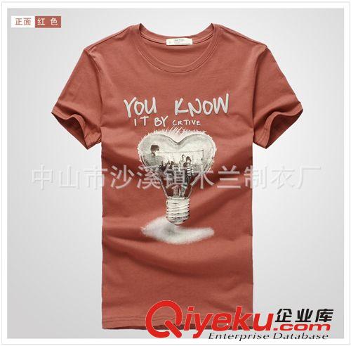 男式T恤 供應(yīng)男士短袖休閑印花短袖t恤 男士精棉時(shí)尚T恤開17%增值稅原始圖片2