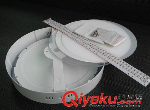 明裝面板燈 8寸壓鑄明裝led面板燈明裝筒燈外殼套件2835貼片白光面徑240mm原始圖片3