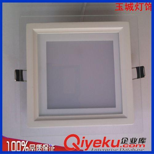 玻璃面板燈 廠家批發(fā)LED玻璃筒燈 12w廚衛(wèi)照明 圓形暗裝直下式 玻璃面板燈