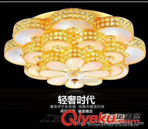 客廳臥室燈系列 金色奢華客廳吸頂燈具led大功率客廳水晶燈長(zhǎng)方形水晶燈吸頂燈飾