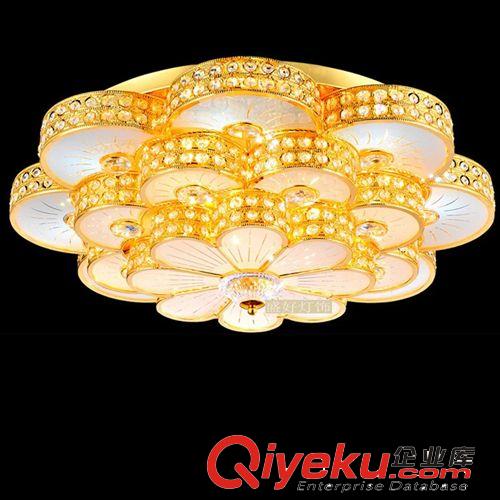 客廳臥室燈系列 現(xiàn)代奢華金色水晶燈LED吸頂燈客廳燈餐廳燈臥室燈圓形節(jié)能燈飾具原始圖片2