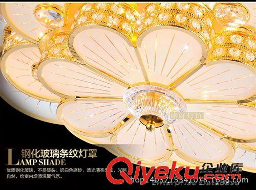 水晶燈吸頂燈系列 現(xiàn)代奢華金色水晶燈LED吸頂燈客廳燈餐廳燈臥室燈圓形節(jié)能燈飾具原始圖片3
