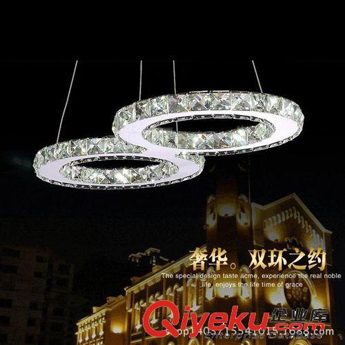 水晶燈吊燈系列 廠家批發不銹鋼現代水晶燈客廳燈LED餐廳吊燈圓形創意臥室吊燈具原始圖片2