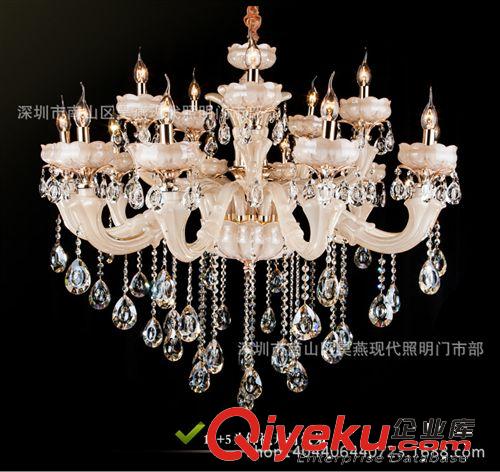 水晶燈；蠟燭燈 現(xiàn)貨現(xiàn)代金色歐式LED吊燈 臥室大廳水晶燈燈具 客廳水晶吊燈燈飾原始圖片2