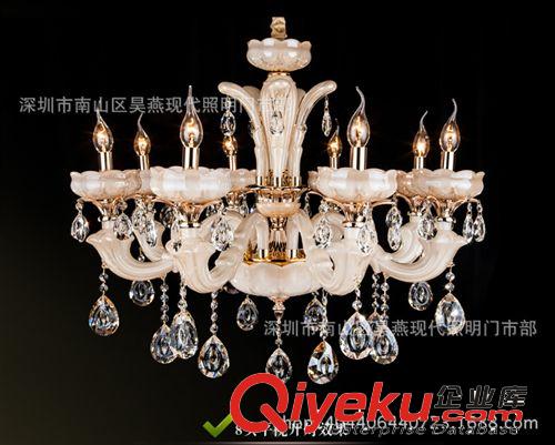 水晶燈；蠟燭燈 現(xiàn)貨現(xiàn)代金色歐式LED吊燈 臥室大廳水晶燈燈具 客廳水晶吊燈燈飾原始圖片3