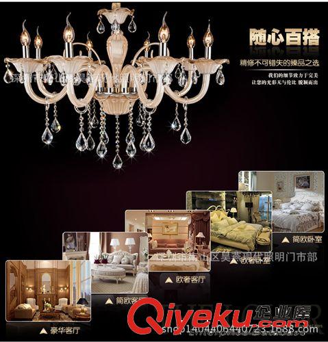 水晶燈；蠟燭燈 現(xiàn)貨直銷金色歐式LED吊燈 臥室大廳水晶燈燈具 客廳水晶吊燈燈飾原始圖片2