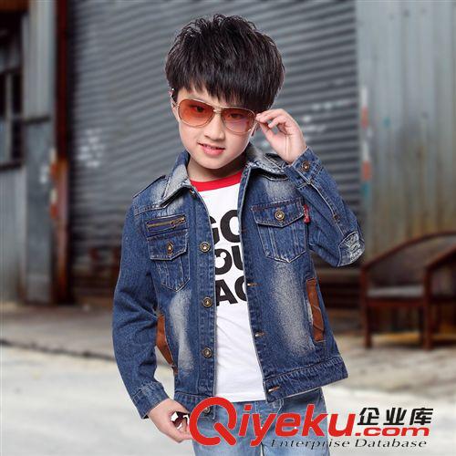 童牛仔服 2014英倫秋季新款牛仔服 男童長袖中大童牛仔外套 廠價直銷