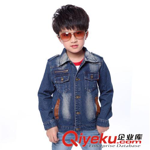 童牛仔服 2014英倫秋季新款牛仔服 男童長袖中大童牛仔外套 廠價直銷