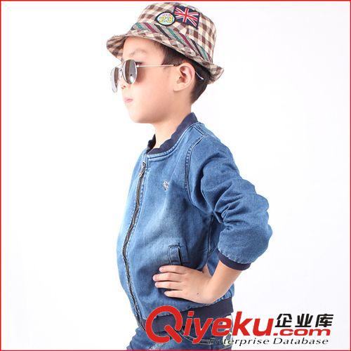 童牛仔服 2014秋季新款 韓版兒童牛仔服 男童中童長(zhǎng)袖圓領(lǐng) 廠價(jià)直銷