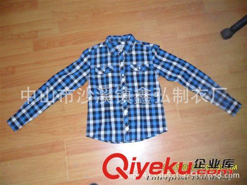 男式襯衫 廠家定做男式長袖格子襯衫 男裝純棉格子襯衫 襯衫生產廠家定做原始圖片2