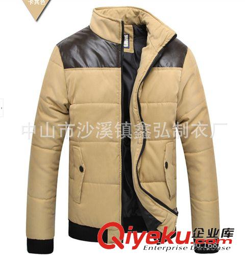 男式棉服 男式拼色棉衣 男秋冬裝插色棉服男款棉襖 男士棉外套 可定做原始圖片2