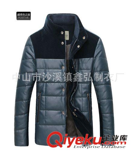 男式棉服 男式拼色棉衣 男秋冬裝插色棉服男款棉襖 男士棉外套 可定做原始圖片3