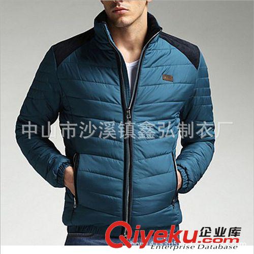 男式棉服 廠家定做韓版秋冬新款男式保暖棉衣連帽拼色棉服 來圖來版定做原始圖片3