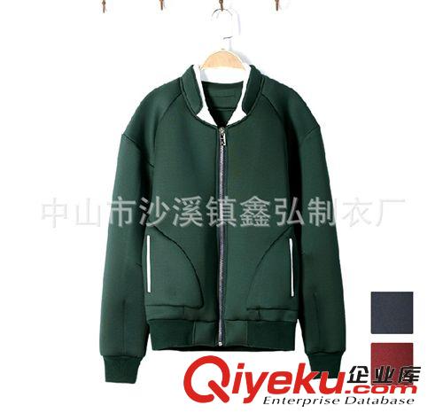 男式棒球衫 廠家定做棒球服短款毛呢外套NY棒球服衫男女情侶裝BF風(fēng)加厚棉衣