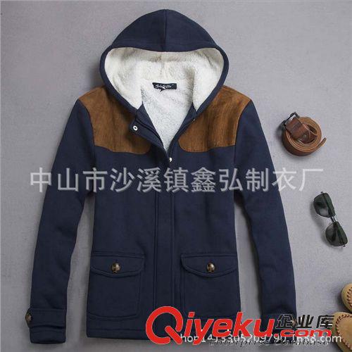 男式衛(wèi)衣 廠家定做2014秋冬新款男士衛(wèi)衣 加絨加厚休閑保暖純棉衛(wèi)衣原始圖片3