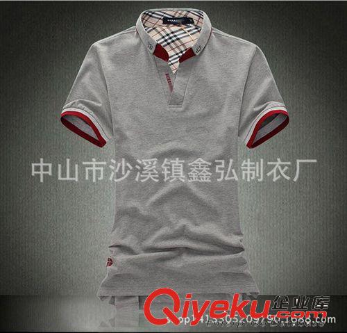 男式Polo衫 廠家定做男士短袖T恤 新款夏裝韓版修身型立領紅色polo衫原始圖片2