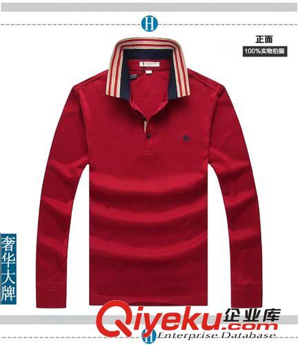 阿里客戶加工定做樣品 外貿訂單專業(yè)貼牌生產(chǎn)加工定制2014秋裝新款男式純棉翻領polo衫