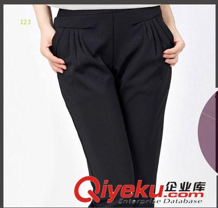 褲子樣品 大碼休閑女褲胖mm哈倫褲胖mm哈倫褲女韓版潮大碼哈倫褲顯瘦小腳褲原始圖片2